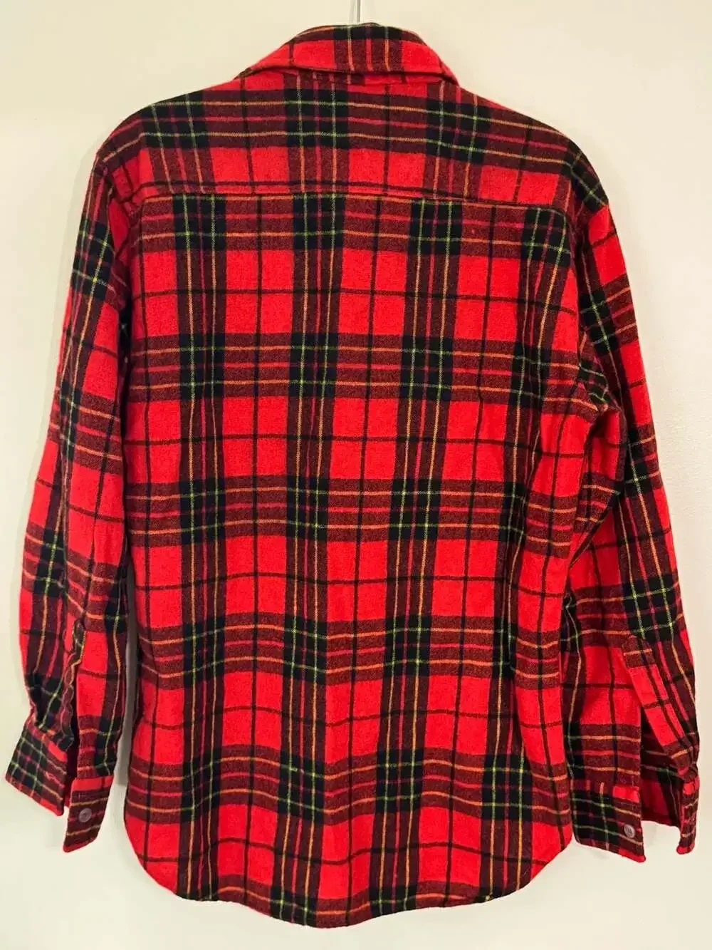 Vintage Port of Call Plaid Wool Shirt Size M Red Black Flannel Jacket
